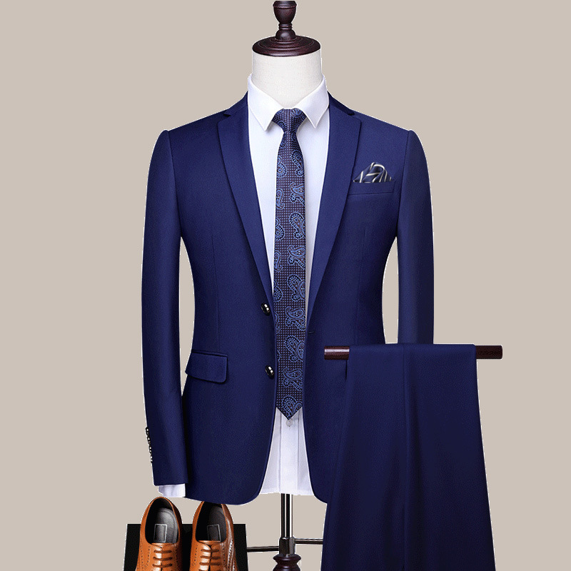 男士西装两件套韩版修身商务正装新郎婚礼结婚礼服伴郎团西服套装