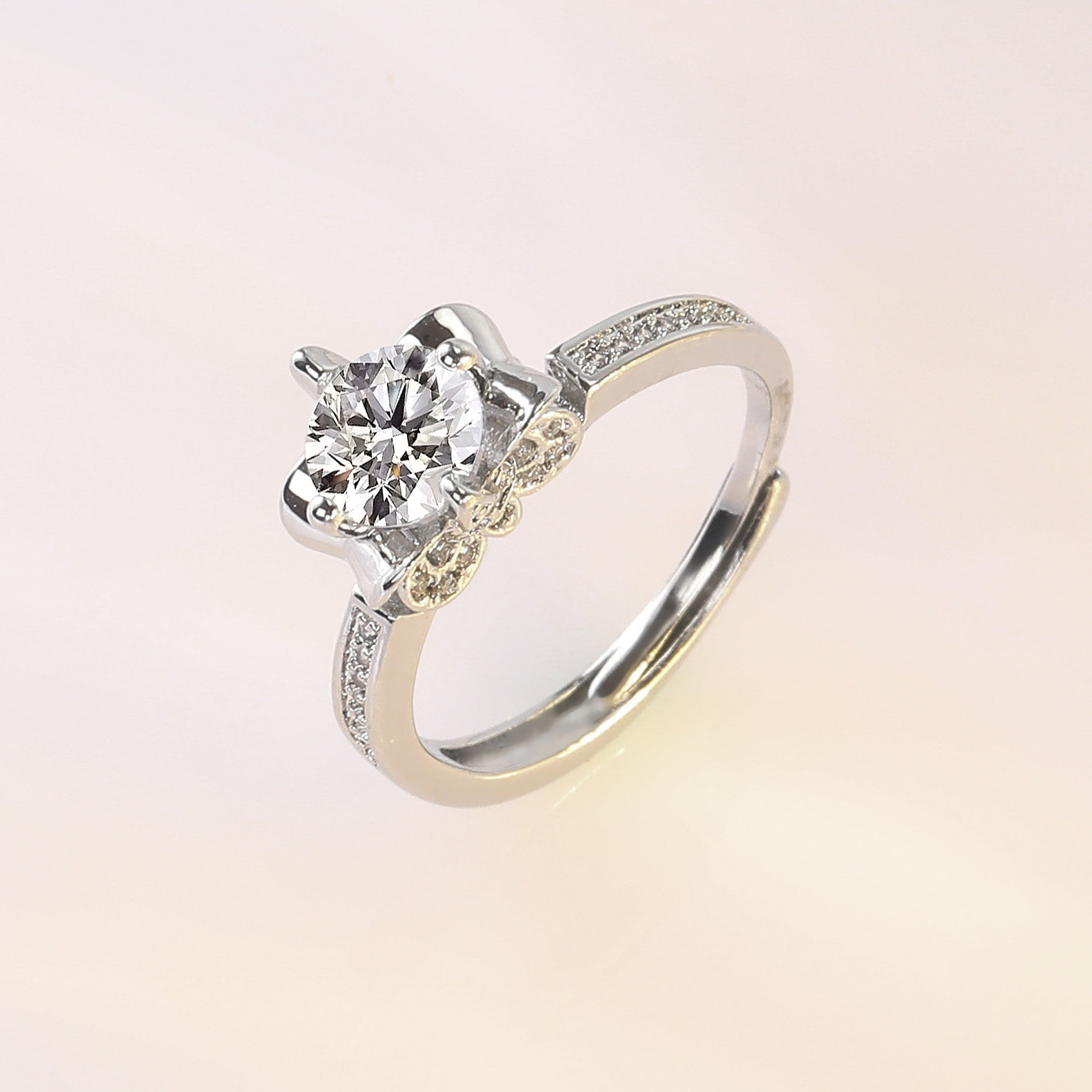 钻戒结婚钻石戒指莫桑钻裸钻戒指宝石批发钻石戒指莫桑钻戒定 制