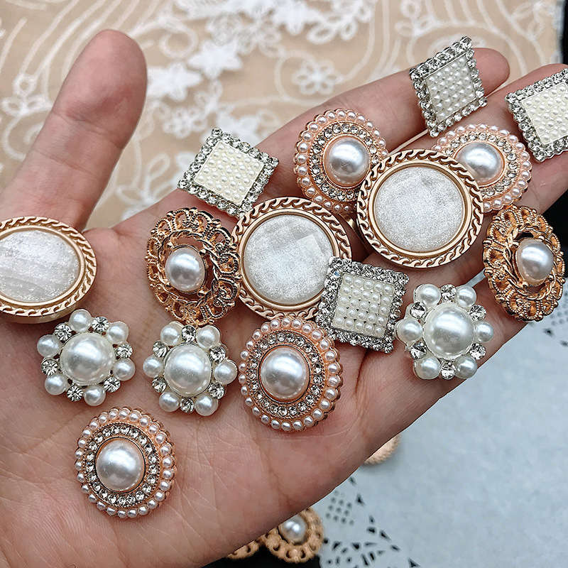 韩国小香风服装高档毛呢 纽扣百搭装饰大衣纽扣珍珠扣子 女小香扣