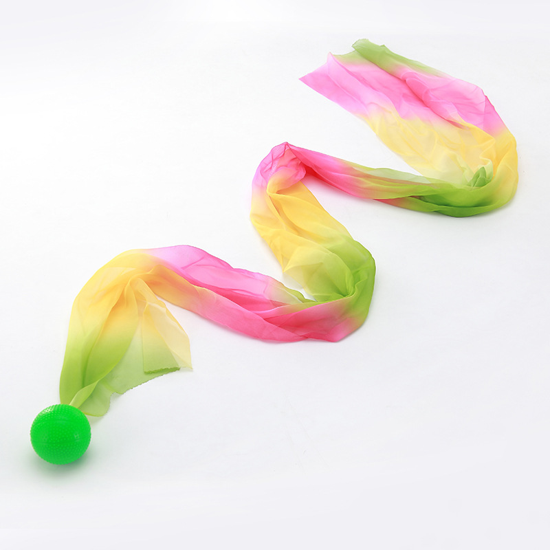 金丝猫柔力球长彩绸球 加长彩纱带表演用球 柔力球拍红绸子