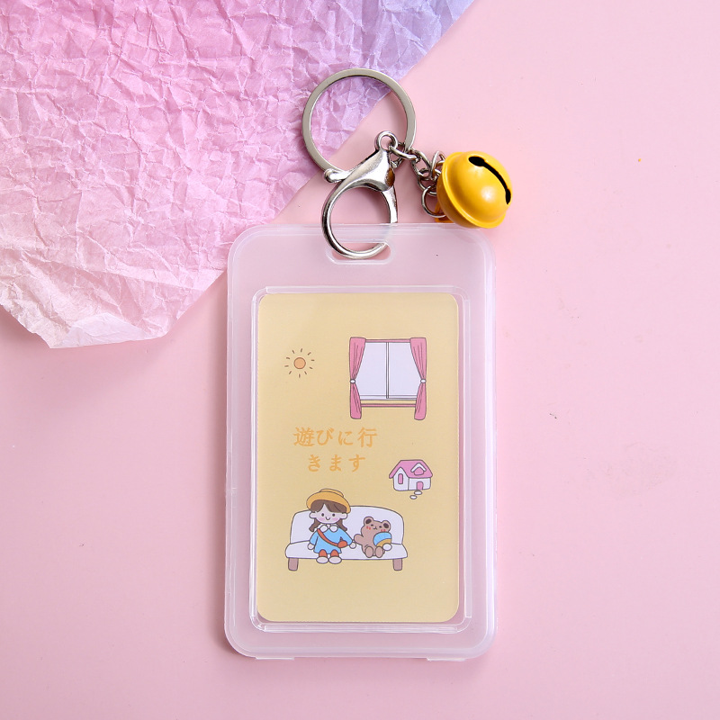 Cute Ins Transparent Bus Card Case Protective Cover Cartoon Student Campus Meal Card School Card Access Control Card ID Card Case