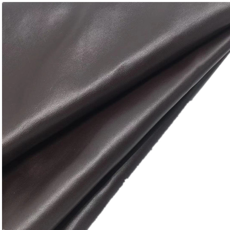 半黏胶底布b251棕色2019小羊皮时尚皮衣面料人造革