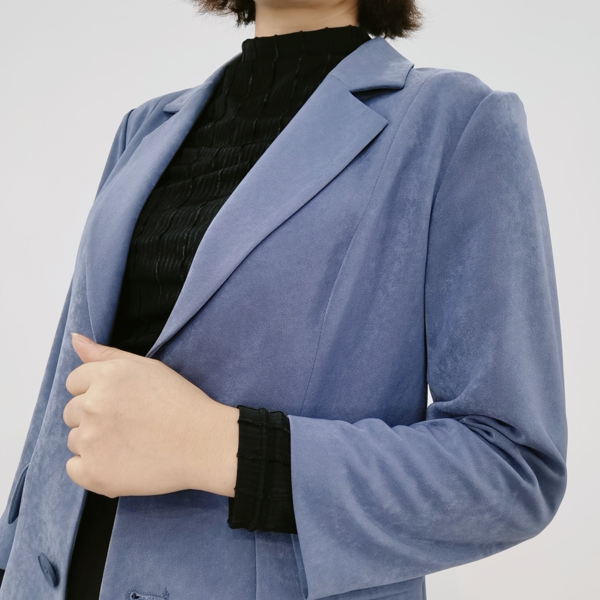 2020品牌专柜秋款女装时尚气质通勤铜氨丝小西装外套