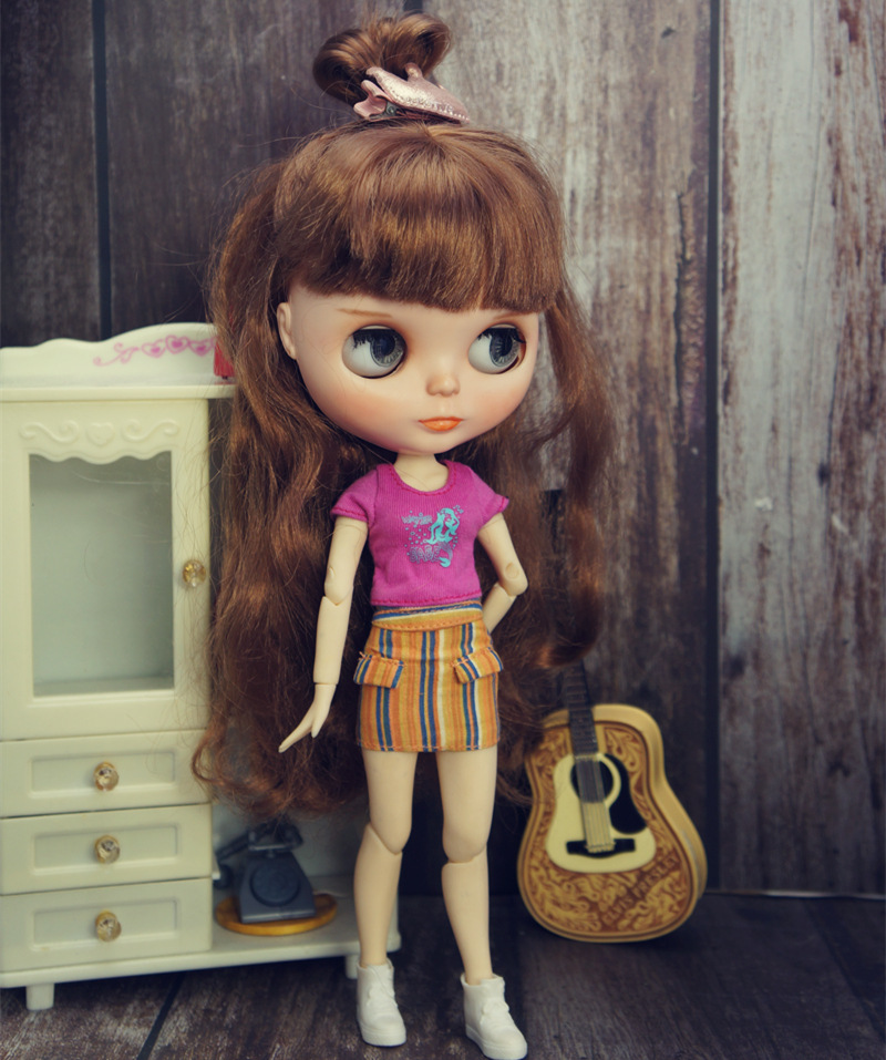 多关节小布娃娃衣服blythe娃衣19关节体休闲外套手工6分娃衣卫衣