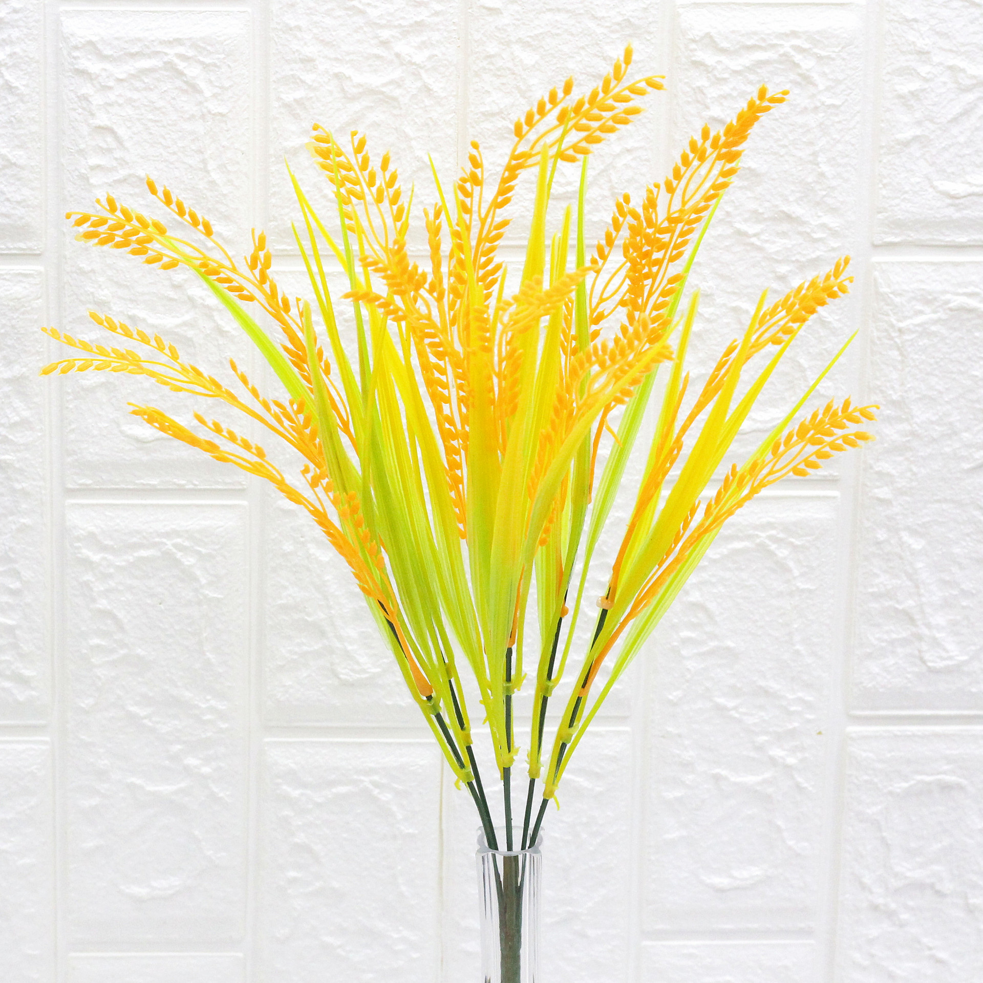 仿真批发水草把束花7头稻谷园林植物墙工程装饰花超市办公室摆件