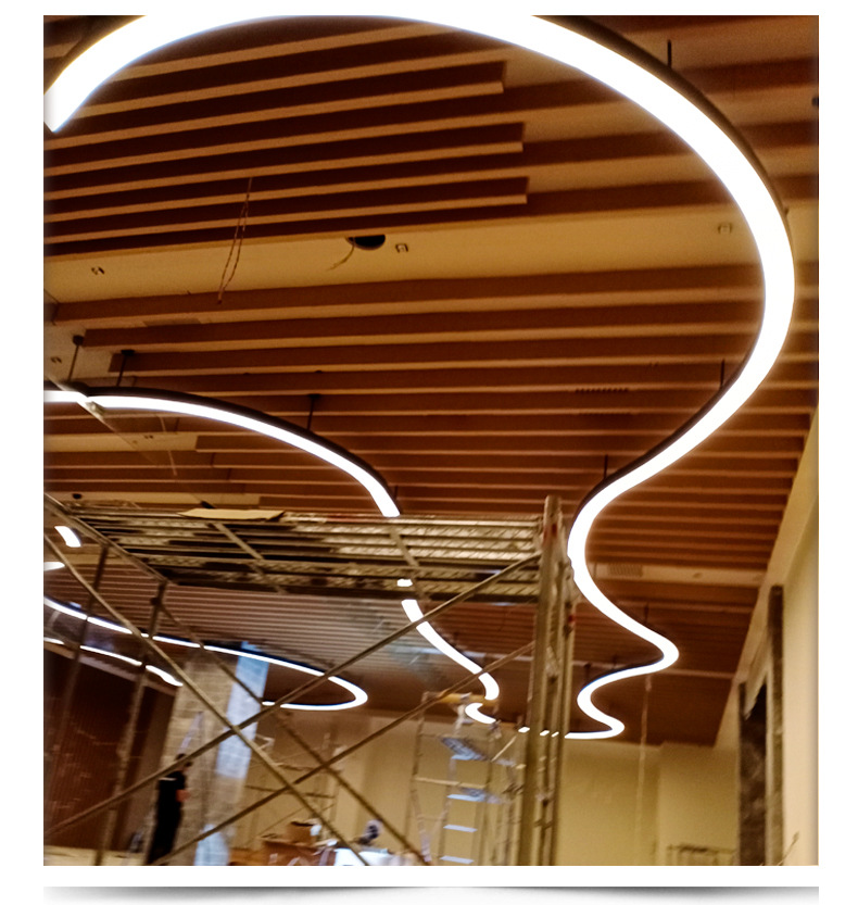 定制办公室吊灯现代led亚克力线条灯异形大型灯大角度led长条灯具