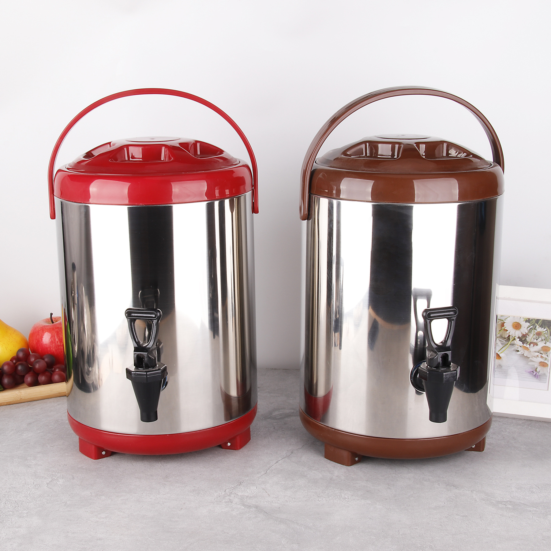 厂家批发商用不锈钢奶茶桶 保温家用双层奶茶保温桶豆浆桶早餐桶