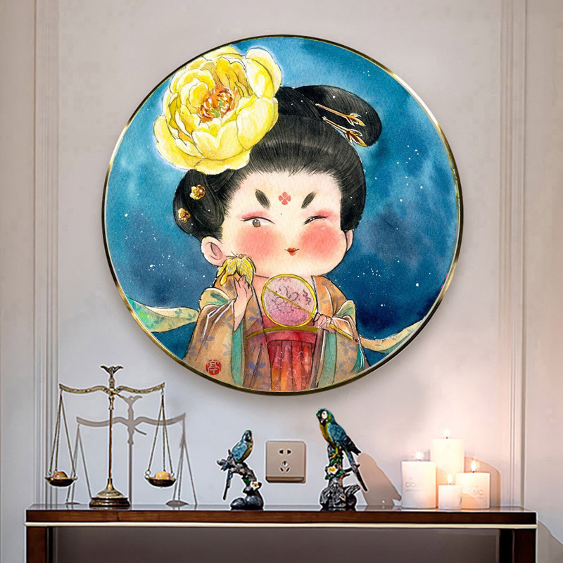 唐朝古风美女diy方钻满钻钻石画q版杨贵妃镶贴点钻厂家一件代发