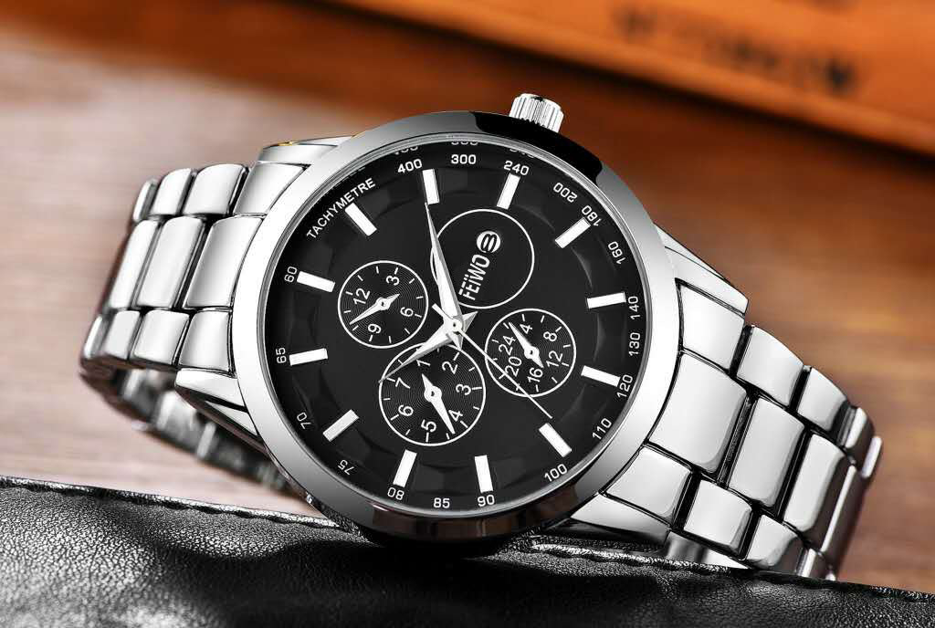 飞沃/feiwo手表 男士时尚商务运动 防水 日历 非机械 爆款 夜光表