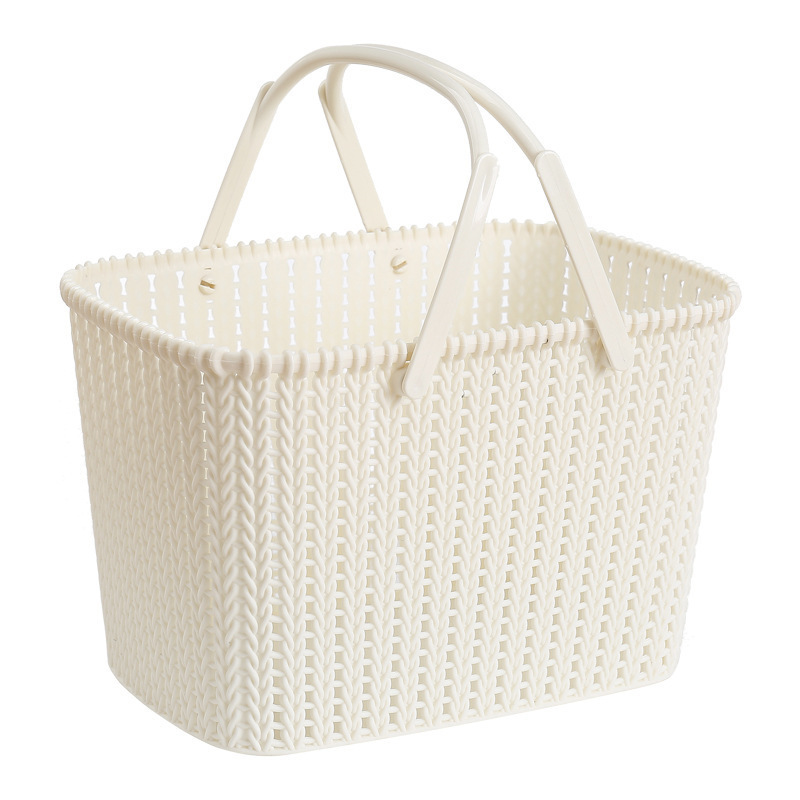 Rattan Woven Plastic Portable Storage Basket Bath Portable Bath Basket Woven Sundries Storage Basket Storage Basket Wholesale