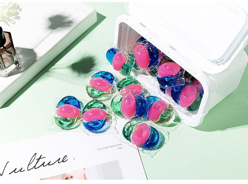 厂家直销三腔洗衣凝珠除菌除螨护色13g30颗防潮装超浓缩洗衣凝珠