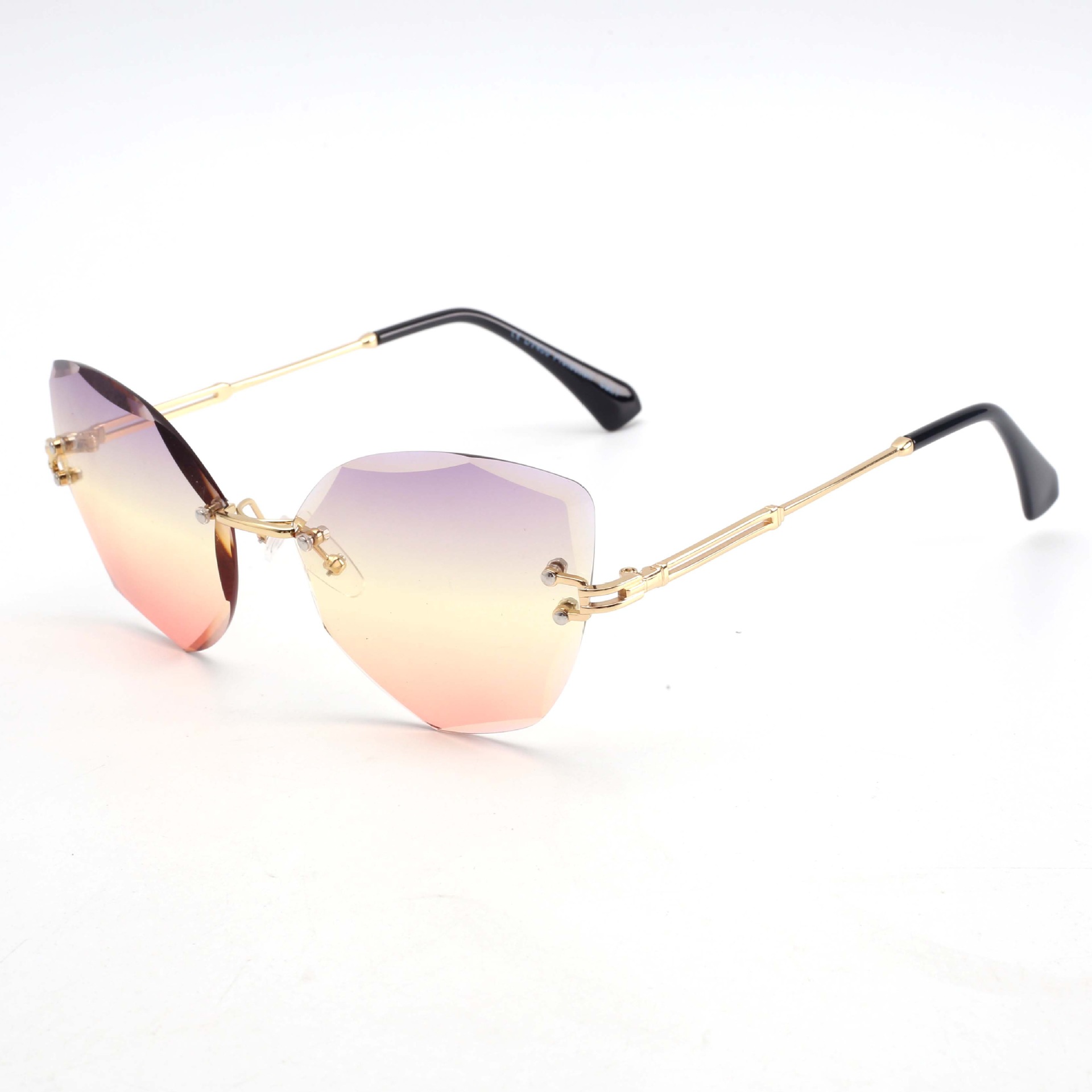 新款无框切边不规则欧美复古女时尚ins网红太阳眼镜墨镜批发可oem