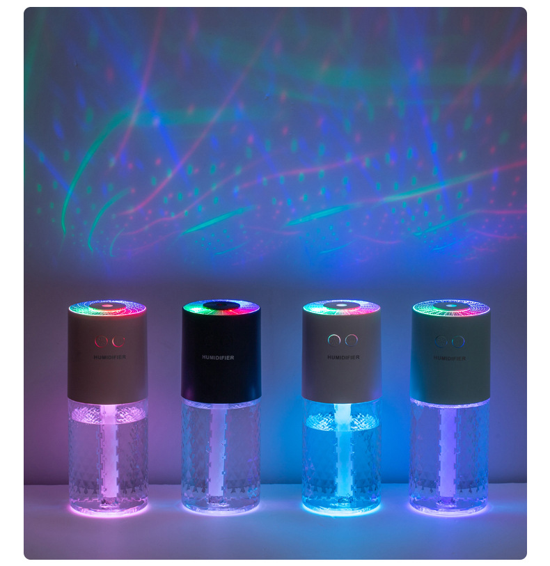New Magic Crystal Projection Humidifier Mini USB Air Humidifier Home Office Desktop and Car-Mounted Portable Fog