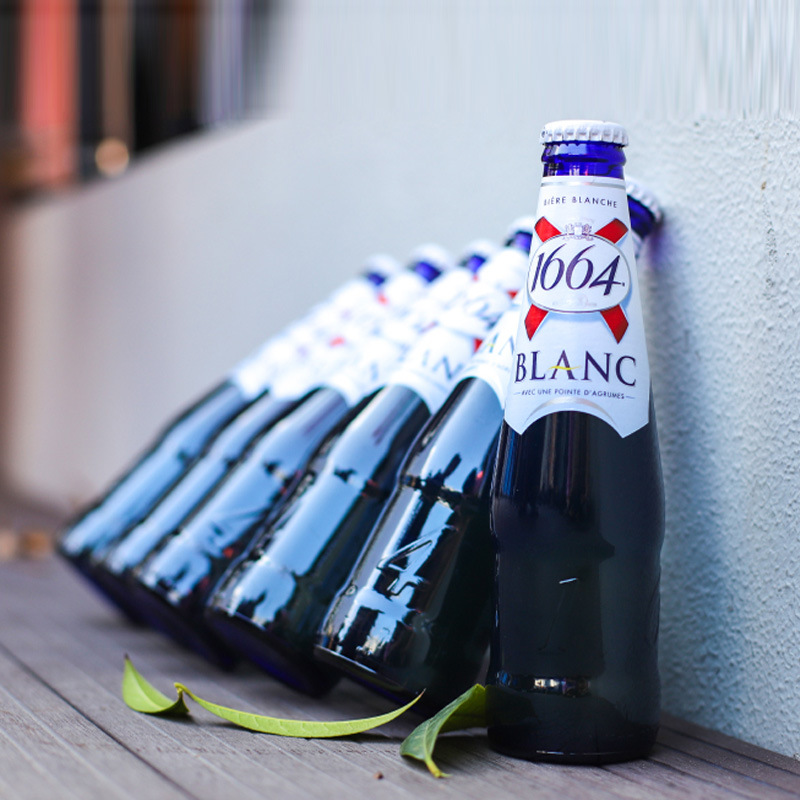 法国1664啤酒凯旋小麦白蓝瓶330ml瓶*24瓶法国克伦堡原装进口