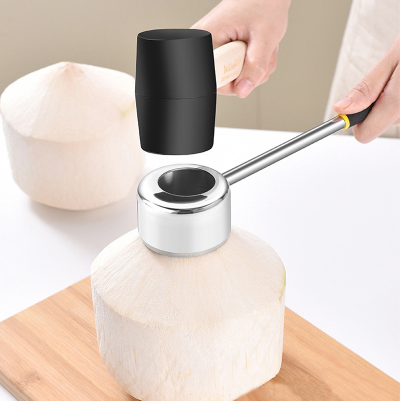 不锈钢开椰子开椰器椰子开壳器椰子开孔椰肉刨椰青开孔器