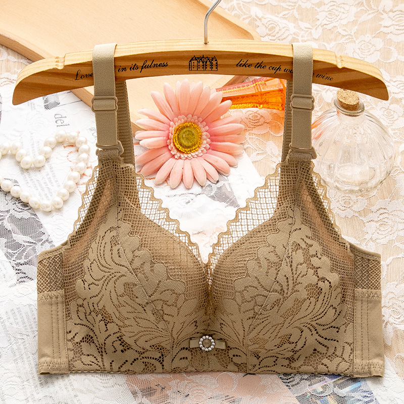 无磁小罩杯内衣女无钢圈文胸小胸聚拢a杯中厚款胸罩婴儿棉三排扣