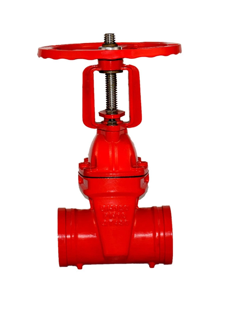 沟槽明杆闸阀z81x手动软密封型闸阀铸铁卡套弹性座封闸阀厂家直销