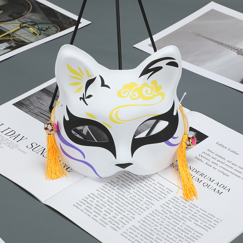 狐狸面具 猫脸面具半脸面具pvc面具古风面具cosplay面具