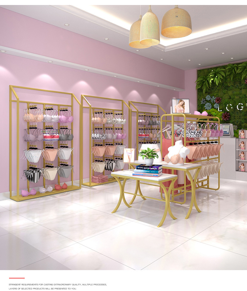 内衣店展示架商场货架落地式文胸架陈列内裤中岛架子靠墙睡衣挂架