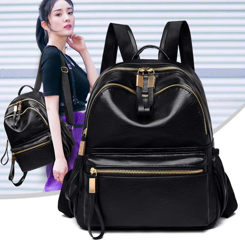 2020 New Backpack Female Korean Style Fashion Schoolbag Fashion Leisure Travel Pu Backpack Elementary and Middle School Student Schoolbags