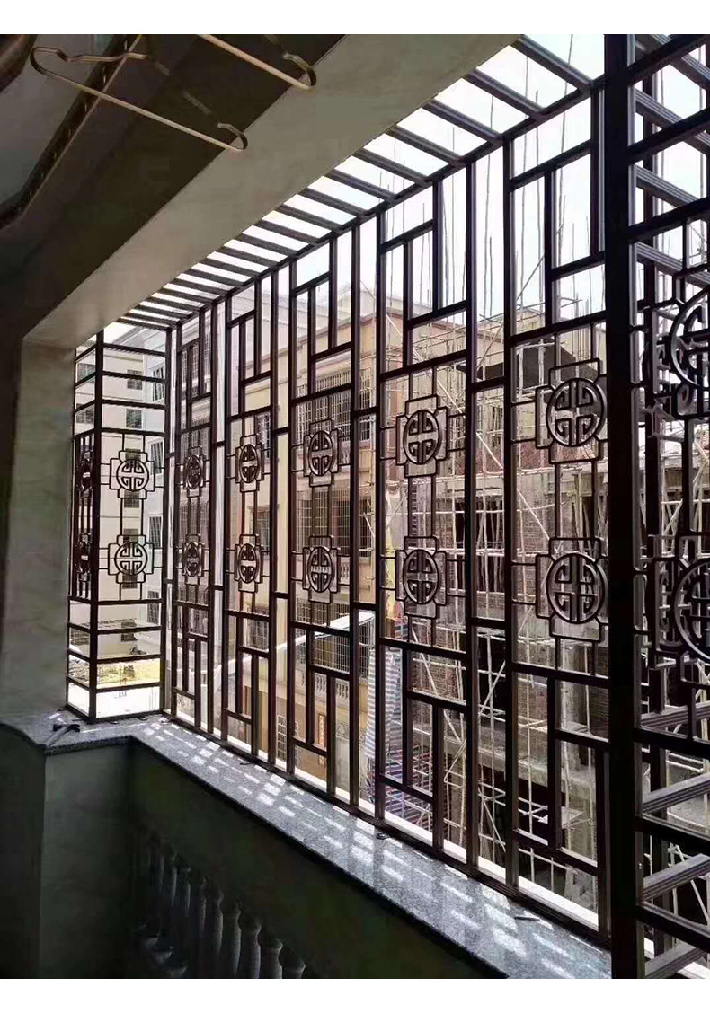 定制一体铝窗花隔断镂空铝板平开窗玄关雕花铝板装饰铝合金窗花