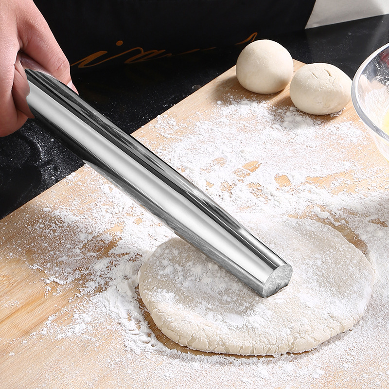 不锈钢304擀面杖擀面棍擀面皮不粘家用厨房烘焙工具饺子手擀面棒