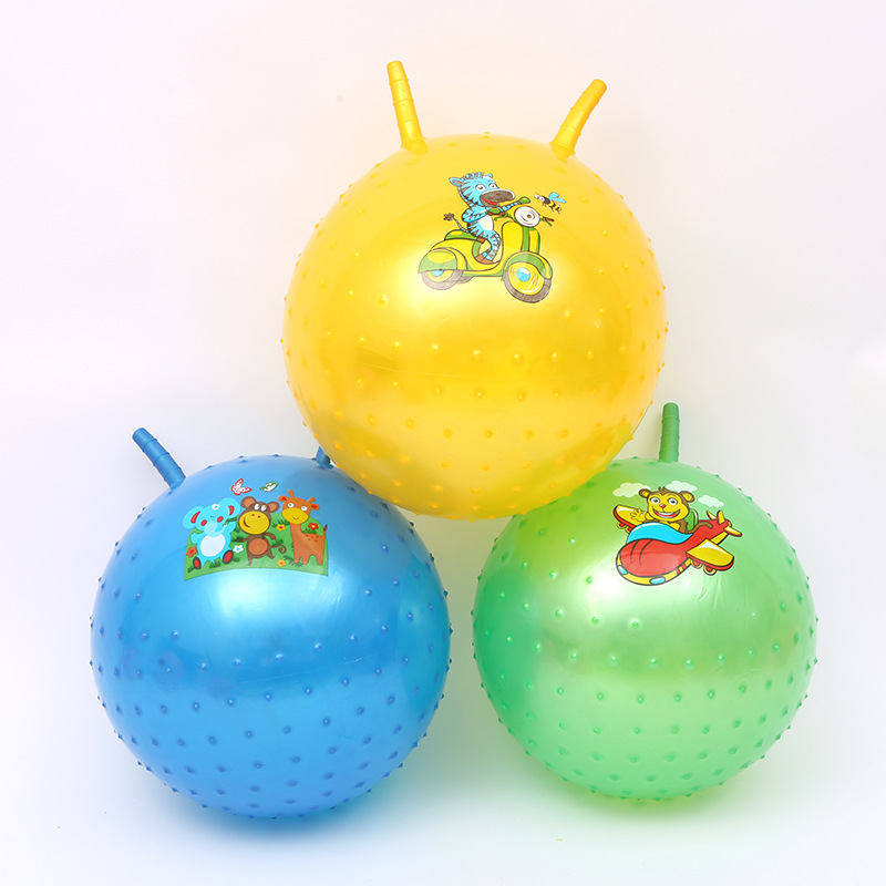 货源供应45厘米羊角按摩球,儿童乐园幼儿园用健身球.