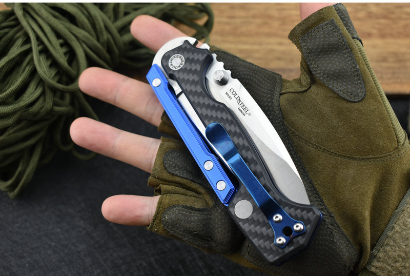 定制版m390粉末钢冷钢ad-15战术折叠刀(炭纤维柄)折刀水果刀具