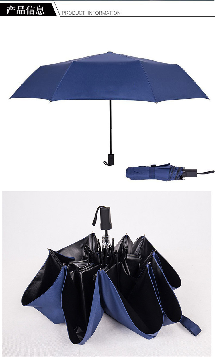 久和版三折雨伞黑胶纯色21寸折叠手动太阳伞商务礼品广告伞印logo