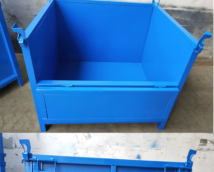 钢制周转箱金属折叠铁皮箱可堆高周转箱废料箱钢板箱 网箱批发