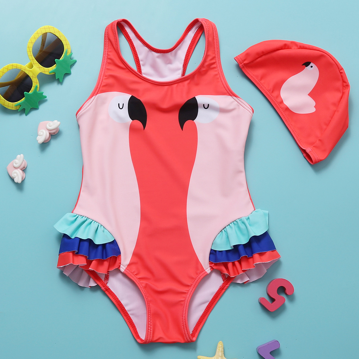 儿童美人鱼新款泳衣成人女尾巴比基尼中大女童分体泳衣表演服装-阿里巴巴