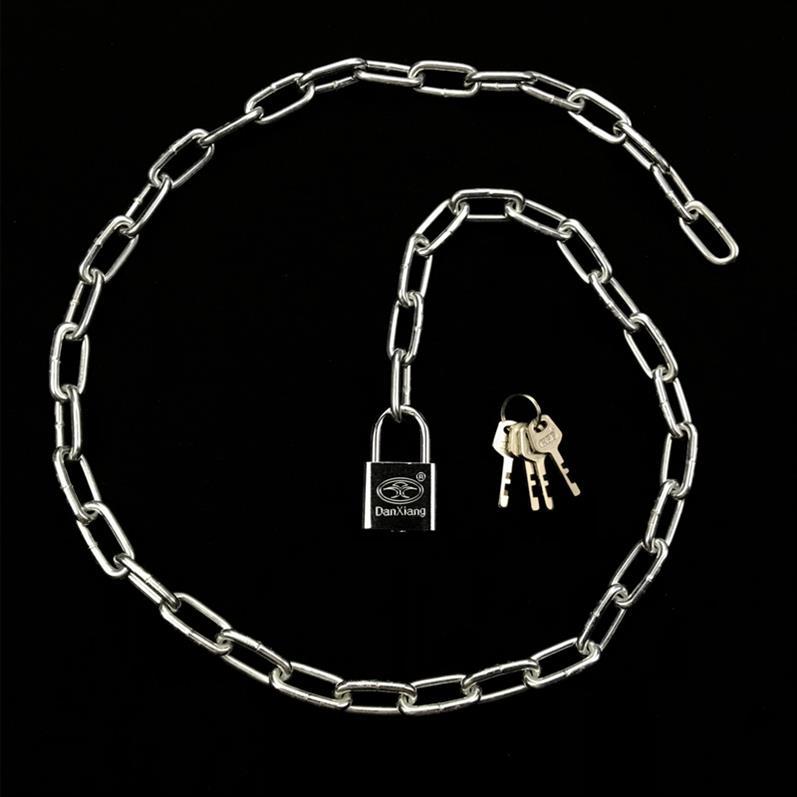 车锁自行车锁大门锁通用链条锁链铁锁链电动车细链子锁.电瓶锁-阿里巴