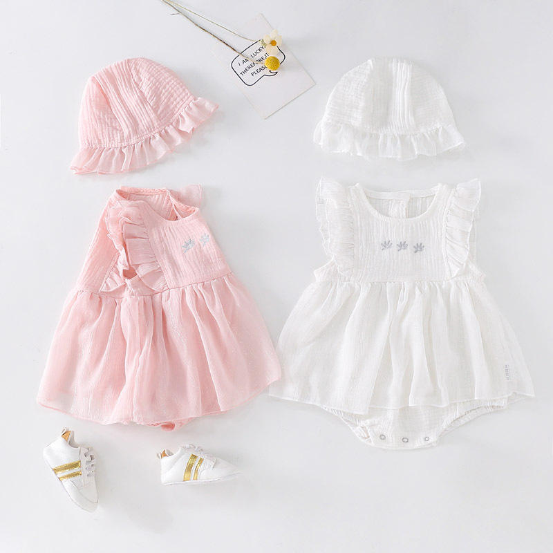婴儿包屁裙新生儿满月小裙子夏款女宝宝衣服公主裙洋气哈裙