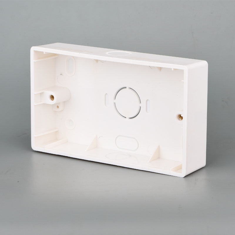 二位双联墙壁开关插座接线盒146型明装底盒 146pvc大盒下线盒
