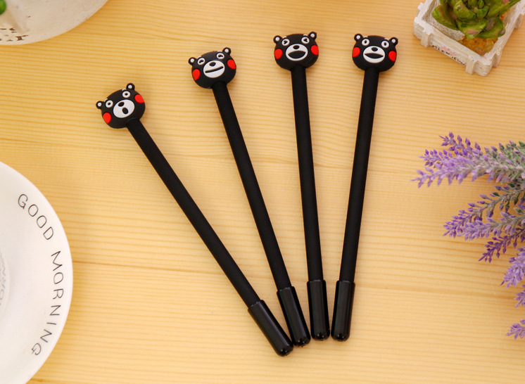 卡通可爱呆萌熊本熊中性笔学生办公文具黑色签字笔日韩创意水笔