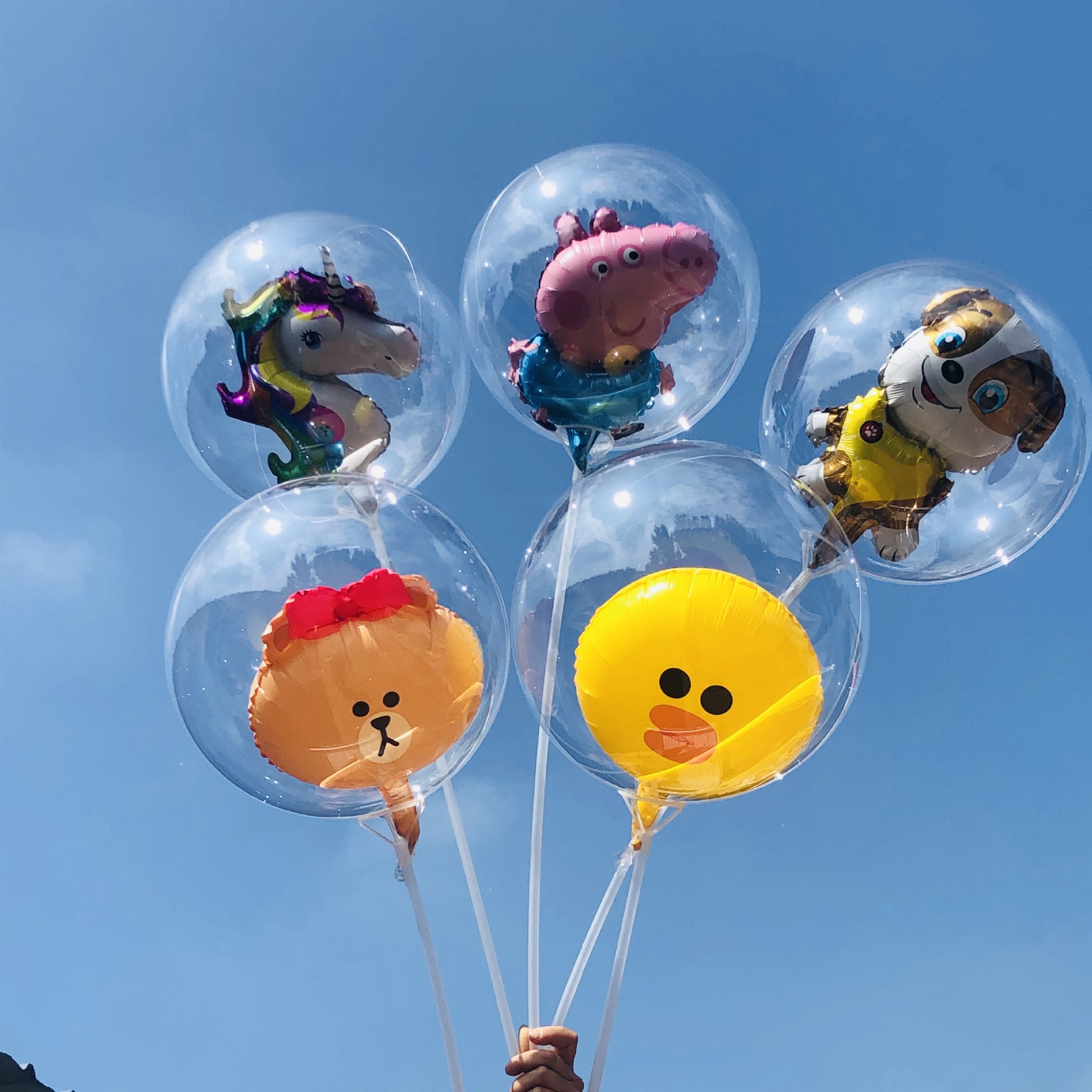 2020新款网红气球透明羽毛波波球微商地推活动扫码小礼品批发