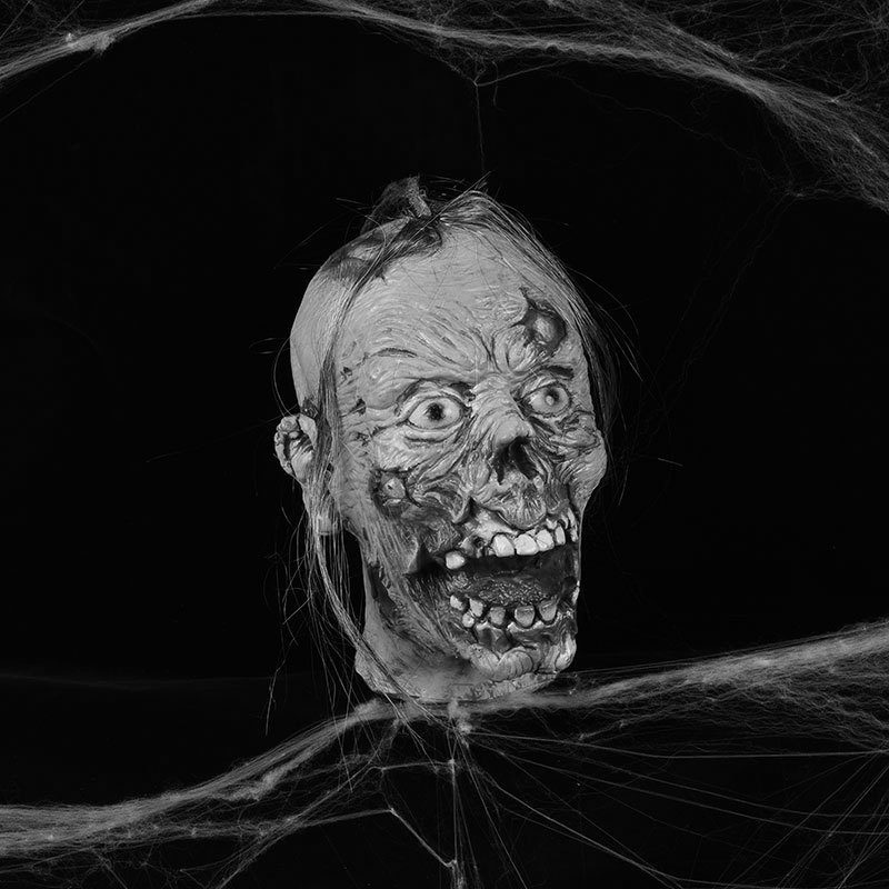 万圣节乳胶吊头鬼屋装扮舞会密室逃脱恐怖断头男干尸鬼头外贸批发