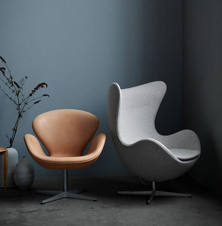 egg chair鸡蛋椅单人沙发椅皮质蛋壳椅 玻璃钢设计师休闲球形蛋椅