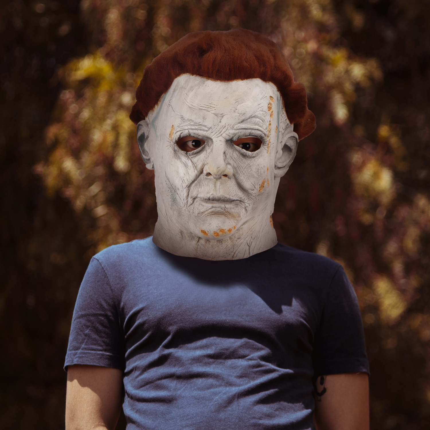 麦克梅尔面具头套 电影月光光心慌慌小白脸恐怖乳胶面具魔鬼头套