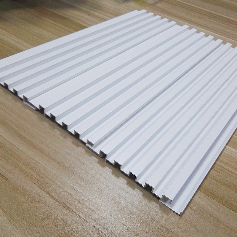 室内墙面装饰木纹波浪长城板 凹凸造型木纹色铝合金长城型铝单板-阿里