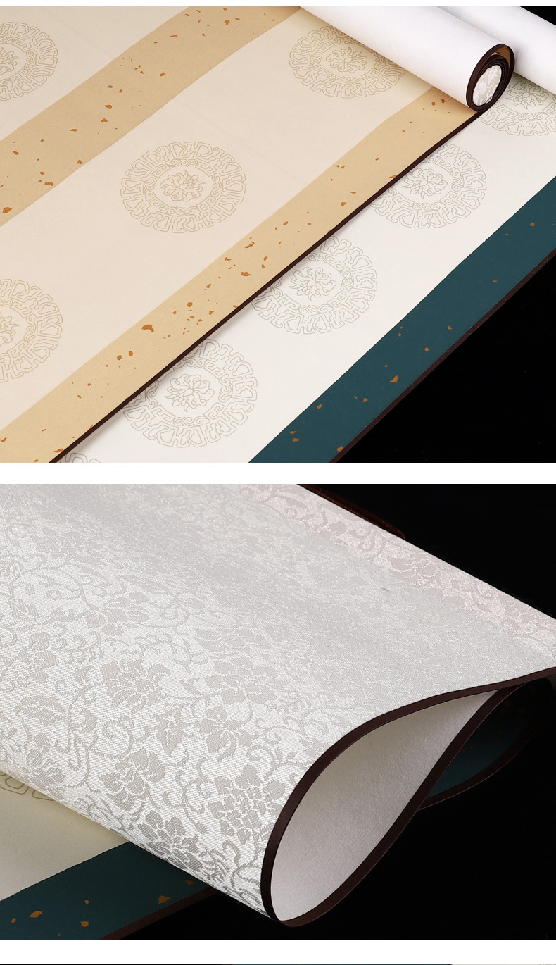 蜡染条屏卷轴半生半熟蜡染宣纸画心书法空白卷轴画轴挂轴定制批发