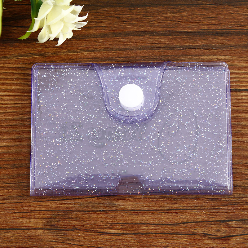 炫彩创意爱心星星流沙透明笔袋女文具收纳包按扣pvc文件袋定做