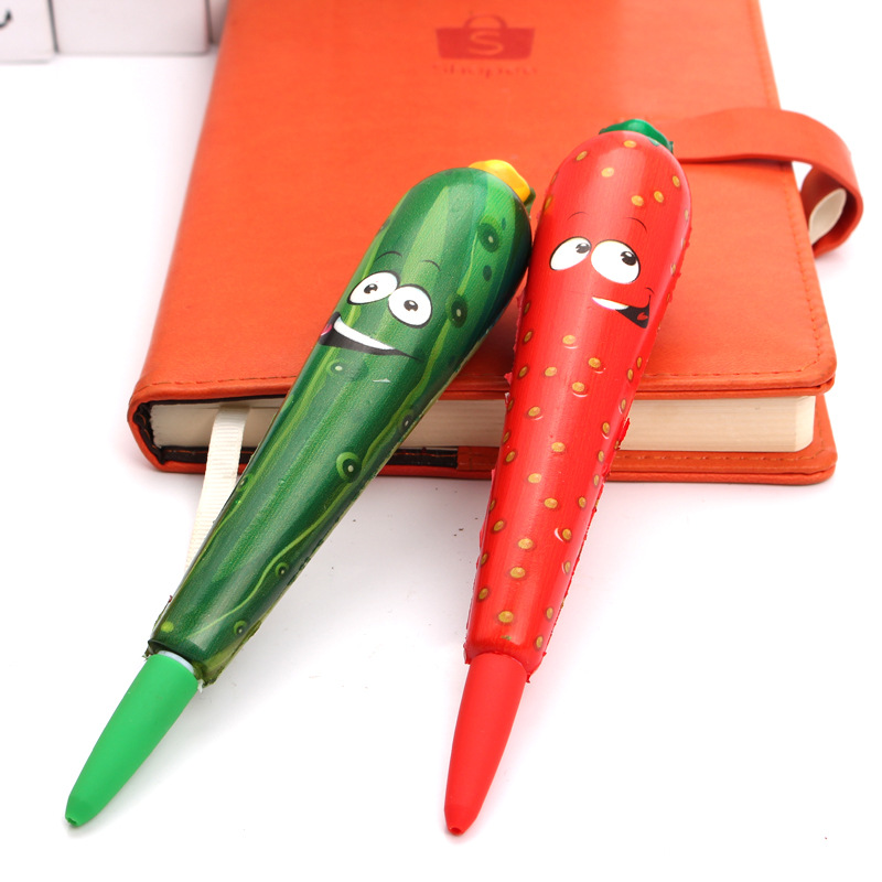 创意文具pu发泡软绵绵解压减压慢回弹水果蔬菜造型玩具学生水笔