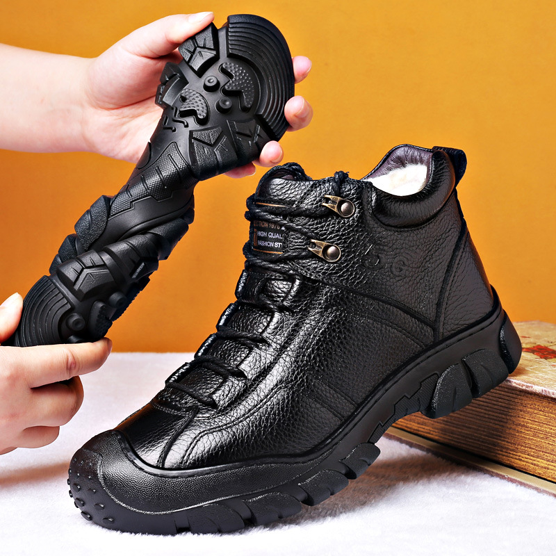 Factory Direct Sales Winter Comfortable Insulated Cotton-Padded Shoes Cold-Proof High-Top Shoes Cold-Proof Wool Comfortable Snow Boots