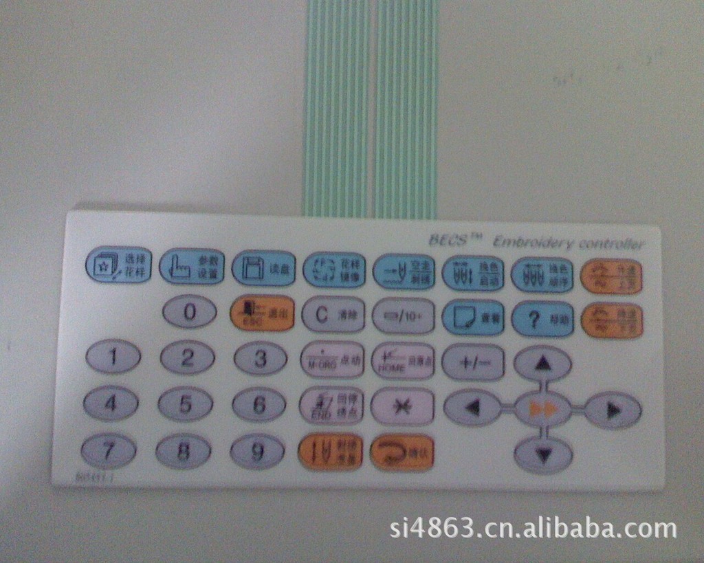 供应绣花机薄膜按键 导电设备薄膜按键定制 数字薄膜按键