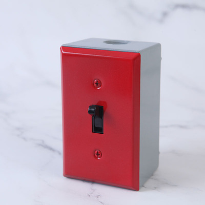 populoft灵天工业风红色开关明装电线管电源墙壁开关单开双控