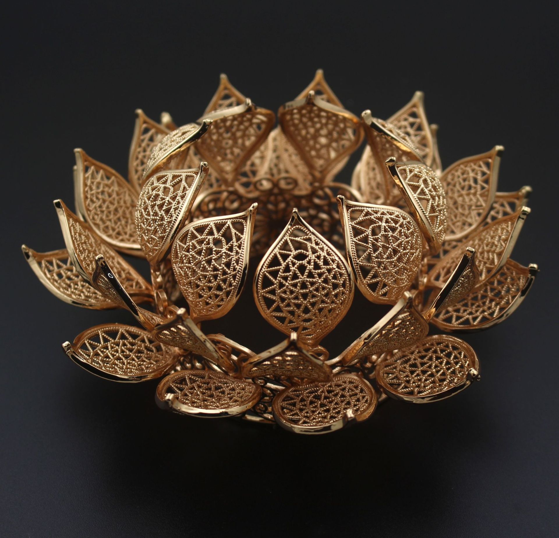 尚嘉铸铜立体莲花冠 发冠敦煌汉服配饰古风宋制头饰宫廷皇冠