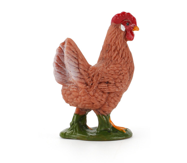 跨境静态仿真家禽母鸡手办模型儿童认知农场动物微观桌面摆件玩具