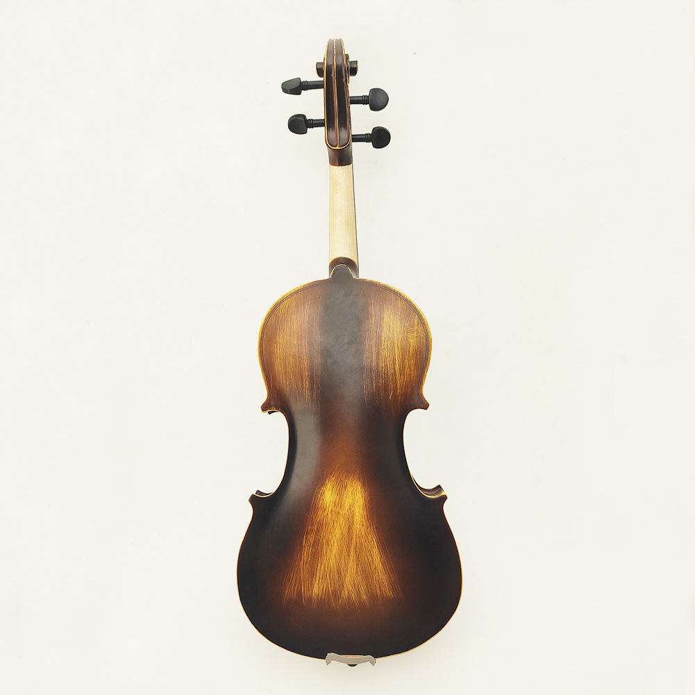 厂家直销上等椴木复古色哑光4/4小提琴学生初学者练习适用