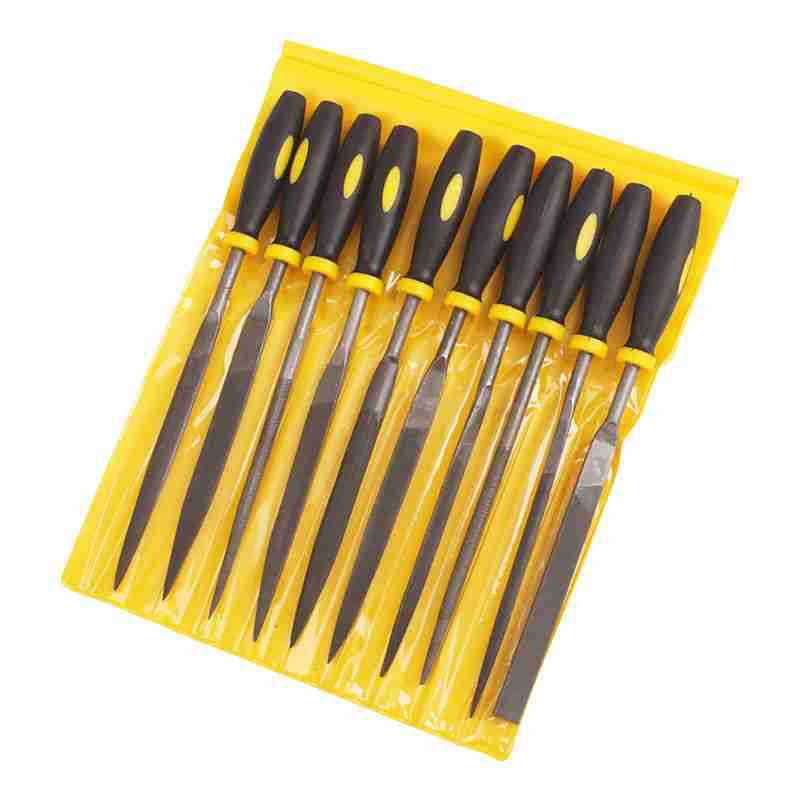 塑柄什锦锉6件套金属打磨工具锉刀套装钢锉木锉圆角方扁钳工锉